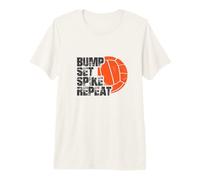 Bump Set Spike Repeat Funny Volleyball Player Coach T-Shirt Haut de Gamme