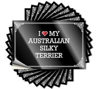 Bumper Cocoa Peel and Stick - I Love My Australian Silky Terrier Hat Crazy Vinyle Imperméable pour Moto (8 x 12 cm)