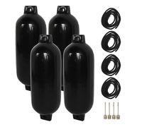 Bumper de bateaux Brilluxa, pare-chocs gonflable fender fender compatible avec yacht pêche bateaux, bouées noires 4 pièces avec protection marine de 1,5 m de cor