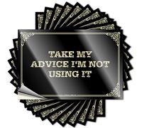 Bumper Positive, bouteille pour adulte Take My Advice I'm Not Using It | Décorations de chambre esthétiques (8 x 12 cm)