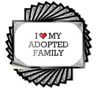 Bumper pour ordinateur portable avec inscription « I Love My Adopted Family » pour enseignant - Décoration de chambre à coucher facile à décoller (6 x 9 cm)