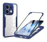 BUMPER ZENATERRA-Coque Yuxing Realme Note 70T, 360° protection écran intégrée, dos transparent, bleu