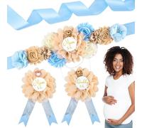 BumpPetal Ensemble ceinture de maternité avec fleurs - Épingle de corsage pour future maman - Ceinture à fleurs roses pour robe de maternité, accessoires photo de grossesse