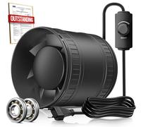 BUMSOU Extracteur d'Air 100 mm à Vitesse Réglable, Compact Ventilateur Silencieux et Puissant, Aérateur d Air avec Protection Contre la Surchauffe, VMC Salle de Bain Cave Garage Tente