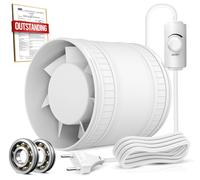 BUMSOU Extracteur d'Air 100 mm à Vitesse Réglable, Compact Ventilateur Silencieux et Puissant, Aérateur d Air avec Protection Contre la Surchauffe, VMC Salle de Bain Cave Garage Tente