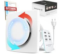 BUMSOU Extracteur d'Air 100 mm, Bidirectionnel, 6 Vitesses, Voyant Lumineux, Télécommande 433 MHz, Ventilation Extracteur dAir avec Fonction Mémoire, VMC Salle de Bain Silencieux Moteur sans Balais DC