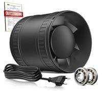 BUMSOU Extracteur d'air 100mm, Ventilateur de Conduit Compact avec Protection Contre la Surchauffe, 15W 130m³/h Aérateur Extracteur Silencieux, VMC Salle de Bain Cave Garage Tente Garantie 5 Ans