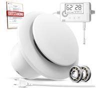BUMSOU ventilateur d’extraction avec capteur d’humidité et de température, minuterie - extracteur d’air 100 mm avec contrôleur à affichage visuel, puissant silencieux Ventilateur salle de bain WC cave