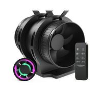 BUMSOU Ventilateur de Conduit Bidirectionnel, 6 Vitesses, Télécommande - Silencieux avec Protection Contre la Surchauffe, VMC Salle de Bain WC Serre Tente, Extracteur d'Air 100mm (avec Support)