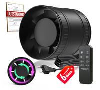 BUMSOU Ventilateur de Conduit Bidirectionnel, 6 Vitesses, Télécommande - Ventilateur Silencieux Puissant avec Protection Contre la Surchauffe, VMC Salle de Bain WC Serre Tente, Extracteur d'Air 100mm