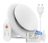 BUMSOU Ventilateur Extracteur d’air 100mm 5 Modes, 3 Vitesses, Télécommande, Affichage Température Humidité en Temps Réel, VMC Salle de Bain Hygroréglable, Silencieux et Puissant Aérateur dAir RU109