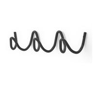 Bumtosc Creative Wave Porte-manteau mural, capacité de 20 kg, installation facile, crochets polyvalents pour manteaux, chapeaux, sacs et parapluies (noir, 29 x 7,5 cm)