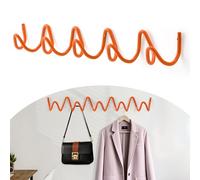 Bumtosc Creative Wave Support mural pour manteau, capacité de 20 kg, installation facile, crochets polyvalents pour manteau, chapeau, sac, parapluie (orange, 49 cm x 7,5 cm)