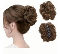Bun Extension Clips, Claw Clip Messy Bun Hair Piece, Curly Wavy Hair Tousled Updo Extensions Scrunchie Hairpiece for Women, DIY Short Ponytail Styles