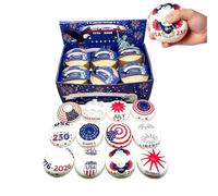 Bun Squeeze Toy 12PCS Slow Rising Commemorative Stress Relief Set, Soft Bun Sensory Fidget Toys with American Theme Design, Anti Stress Relaxation Toy Pack, for Office Classroom