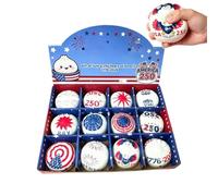 Bun Squeeze Toy 12PCS Slow Rising Commemorative Stress Relief Set, Soft Bun Sensory Fidget Toys with American Theme Design, Anti Stress Relaxation Toy Pack, for Office Classroom