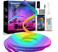 BUNACET RGB+IC Néon Ruban LED 16M 24V, Bande LED Dimmable Flexible, IP65 Etanche Avec Contrôle APP, Télécommande, Puissance, Multicolore Pour Extérieur/Intérieur, 2×8M