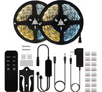 BUNACET Ruban LED 16M 24V Blanc Chaud à Blanc Froid 3000K-6500K, Bande LED Dimmable 1920LEDs, Bandeau LED Autocollant avec Alimentation et RF Télécommande Pour Pièce Chambre Cuisine Le Salon Décor