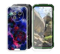 BUNAL Coque pour Blackview BV8100 (6.50") + Protecteur d'écran, Étui Anti-Collision Souple Silicone Case Résistant Aux Chutes Coque en TPU + 9H Verre écran Film Protection - Nuages de Roses
