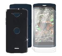 BUNAL Coque pour Crosscall Core-X3 (5.00") Case + Verre Trempé(3 Pièces), Étui Anti-Collision en Silicone Souple Housse Anti-Rayures pour Crosscall Core-X3 - Noir