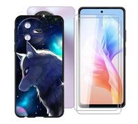 BUNAL Coque pour Oscal Tiger 12 (6.78") Case + Verre Trempé(2 Pièces), Étui Anti-Collision en Silicone Souple Housse Anti-Rayures pour Oscal Tiger 12 - des Expressions sympas