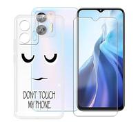 BUNAL Coque pour Oukitel C36 (6.56") + Protecteur d'écran, Étui Anti-Collision Souple Silicone Case Résistant Aux Chutes Coque en TPU + 9H Verre écran Film Protection - Ne Pas Toucher
