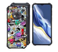 BUNAL Coque pour Oukitel WP36 (6.52"), Étui Anti-Collision en Silicone Souple Housse Anti-Rayures en TPU Cover pour Oukitel WP36 - Divers Gribouillis