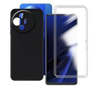 BUNALFaa Coque pour alcatel V3 Ultra (6.80") Phone Case Cover Étui Souple Silicone Black TPU Housse Protection Bumper + 3 Pack HD Verre trempé écran Film Protection