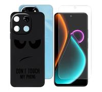 BUNALFaa Coque pour Blackview Color 6 (6.67") + Protecteur d'écran, Black Étui Anti-Collision Souple Silicone Case Coque en TPU + 9H Verre écran Film Protection -Regarde - toi