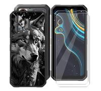BUNALFaa Coque pour Blackview Oscal Marine 3 (6.56") + Protecteur d'écran (2 Pièces), Black Étui Anti-Collision Souple Silicone Case Coque en TPU + 9H Verre écran Film Protection -Tigre Noir