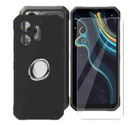 BUNALFaa Coque pour Blackview Oscal Marine 3 (6.56") + Protecteur d'écran, Case Housse en TPU Protection Étui avec Support de Téléphone Portable Réglable à 360°- Noir