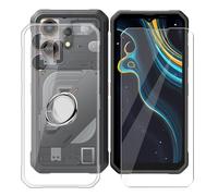 BUNALFaa Coque pour Blackview Oscal Marine 3 (6.56") + Protecteur d'écran, Étui Anti-Collision Souple Silicone Case Résistant Coque en Clear TPU avec Support de Téléphone Réglable à 360°