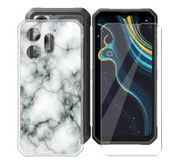 BUNALFaa Coque pour Blackview Oscal Marine 3 (6.56") + Protecteur d'écran, Transparent Étui Anti-Collision Souple Silicone Case Coque en TPU + 9H Verre écran Film Protection -Motif de Pierre