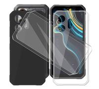 BUNALFaa Coque pour Blackview Oscal Marine 3 (6.56") + Verre Trempé (2 Pièces)+ 2pcs Étui Anti-Collision en Silicone Souple Housse Anti-Rayures Case pour Blackview Oscal Marine 3 - Noir+Transparent