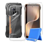 BUNALFaa Coque pour Blackview Oscal Pilot 3 (6.78") + Verre Trempé (2 Pièces), Case Protection Résistant Aux Chutes et Silicone Souple Housse avec Support pour Téléphone Portable - Transparent