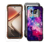 BUNALFaa Coque pour Blackview Xplore X1 (6.78") + Protecteur d'écran, Black Étui Anti-Collision Souple Silicone Case Coque en TPU + 9H Verre écran Film Protection -Extraterrestre