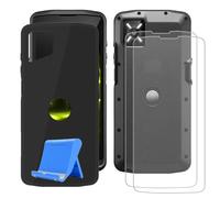 BUNALFaa Coque pour Crosscall Core M6E (5.99") Case + Verre Trempé (2 Pièces), Étui Anti-Collision en Silicone Souple Housse Anti-Rayures avec Support pour Téléphone Portable - Noir