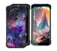 BUNALFaa Coque pour Doogee Fire 6 Power (6.56") + HD Verre Trempé Écran, Phone Case Cover Étui Souple Silicone Black TPU Housse Protection Bumper+Film Protection - Coloré