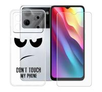 BUNALFaa Coque pour Doogee Note 56 Pro (6.56") + Protecteur d'écran, Transparent Étui Anti-Collision Souple Silicone Case Coque en TPU + 9H Verre écran Film Protection -Regarde - toi