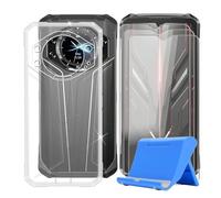 BUNALFaa Coque pour Doogee S119 (6.72") + Verre Trempé(3 Pièces), Case Protection Résistant Aux Chutes et Silicone Souple Housse avec Support pour Téléphone Portable - Transparent