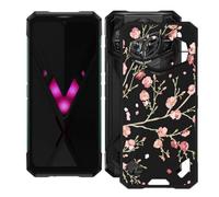 BUNALFaa Coque pour Doogee S200 Plus (6.72"), Black Souple Silicone TPU Bumper Case Anti-Rayures et Aux Chutes Housse Étui pour Doogee S200 Plus -Fleurs Roses