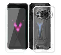 BUNALFaa Coque pour Doogee S200 Plus (6.72") + Protecteur d'écran, Transparent Étui Anti-Collision Souple Silicone Case Coque en TPU + 9H Verre écran Film Protection -Clear