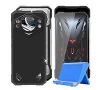 BUNALFaa Coque pour Doogee S200 X (6.72") + HD Verre Trempé Écran, Phone Case Cover Étui Souple Silicone Housse Protection Bumper avec Support pour Téléphone Portable - Noir
