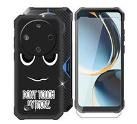 BUNALFaa Coque pour Fossibot F105 (6.74") + Verre Trempé, Case Résistant Aux Chutes et Aux Chocs Housse en TPU Protection Étui pour Fossibot F105 - Ne Pas Toucher 1
