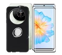 BUNALFaa Coque pour FOSSiBOT S3 Pro (6.67") + 2 Pack HD Verre Trempé, Phone Case Cover Étui Souple Silicone Protection Bumper avec Support de Téléphone Réglable à 360° - Noir