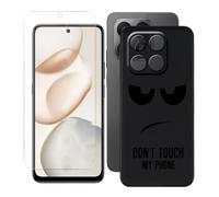 BUNALFaa Coque pour Honor 400 Smart 5G (6.77") + Protecteur d'écran, Black Étui Anti-Collision Souple Silicone Case Coque en TPU + 9H Verre écran Film Protection -Regarde - toi