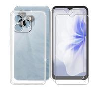BUNALFaa Coque pour Hotwav Note 15 (6.60") + Verre Trempé(3 Pièces), Case Protection Résistant Aux Chutes et Silicone Souple Housse Anti-Rayures + Film Protecteur - Transparent