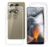 BUNALFaa Coque pour Motorola Signature (6.8") + 2 Pack HD Verre Trempé Protections d'écran, Phone Case Cover Étui Souple Clear Silicone Clear TPU Housse Protection Bumper