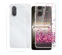 BUNALFaa Coque pour OnePlus Nord CE5 (6.77") + avec Verre Trempé HD Protections d'écran, Phone Case Cover Étui Souple Silicone Clear TPU Housse Protection Bumper - Plusieurs cœurs