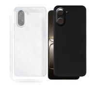 BUNALFaa Coque pour OnePlus Nord CE5 (6.77") Phone Case Cover Étui Souple Silicone Black TPU Housse Protection Bumper + 3 Pack HD Verre trempé écran Film Protection